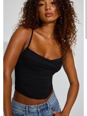 Garage Ally Mesh Peekaboo Bustier Tank Size Large NWT